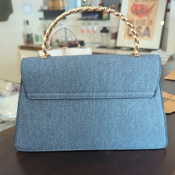 ALDO Denim Shoulder Bag with Gold Chain - Picture 4 of 5